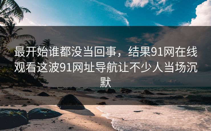 最开始谁都没当回事，结果91网在线观看这波91网址导航让不少人当场沉默